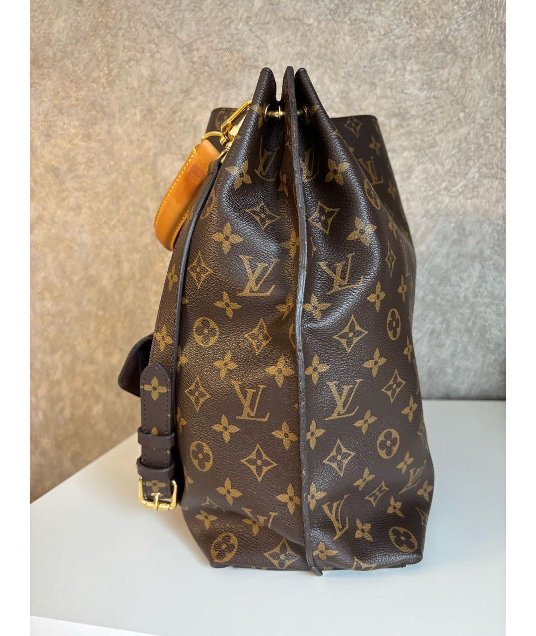 LOUIS VUITTON Коричневая сумка с короткими ручками из искусственной кожи, фото 4
