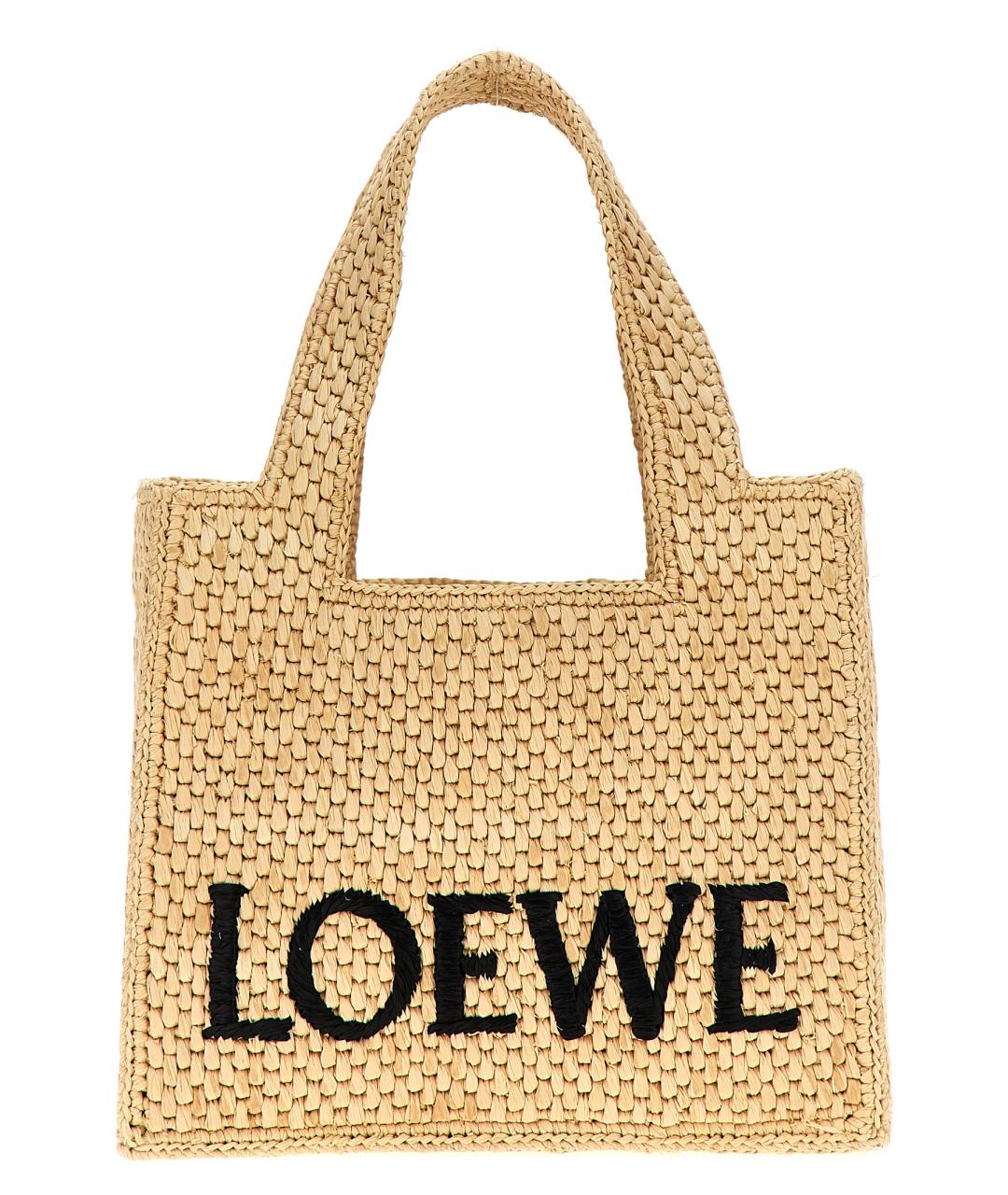 LOEWE Бежевая сумка тоут, фото 1