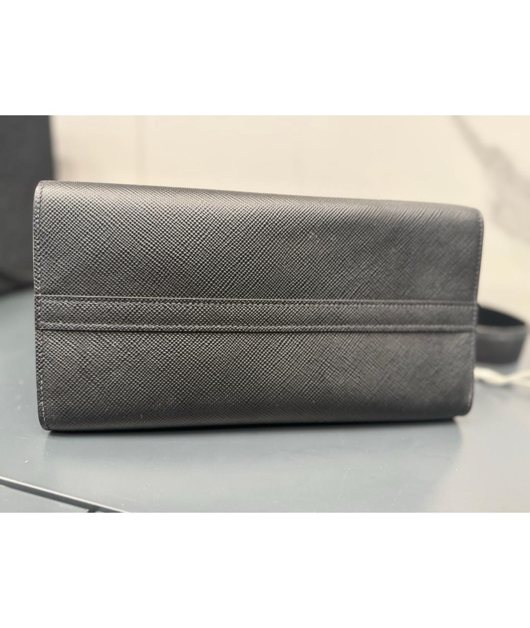 PRADA Черная кожаная сумка с короткими ручками, фото 6