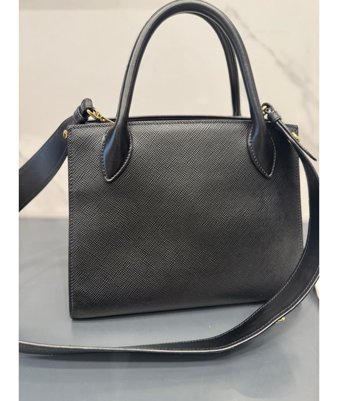 PRADA Черная кожаная сумка с короткими ручками, фото 3