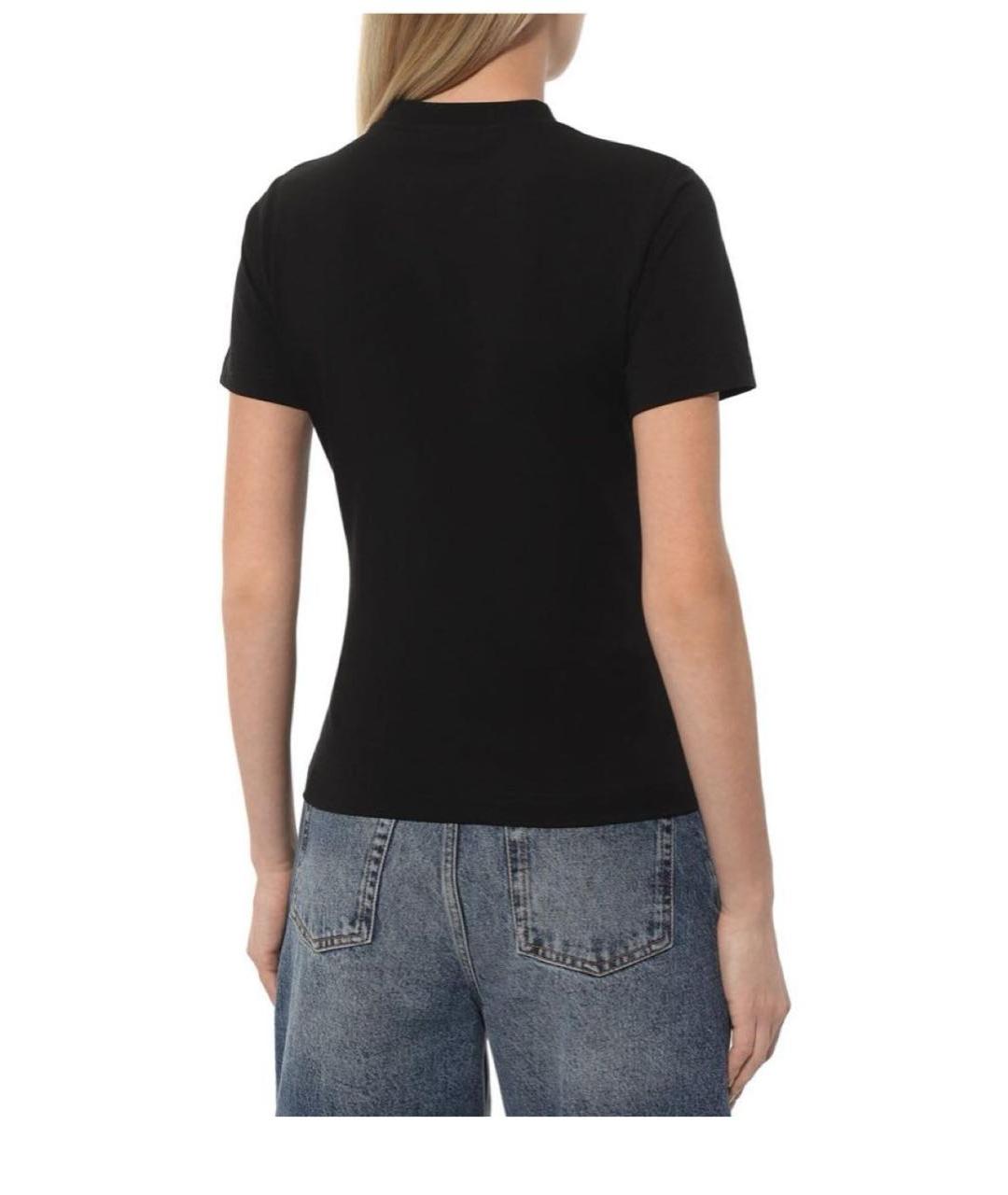 VETEMENTS Черная хлопко-эластановая футболка, фото 2