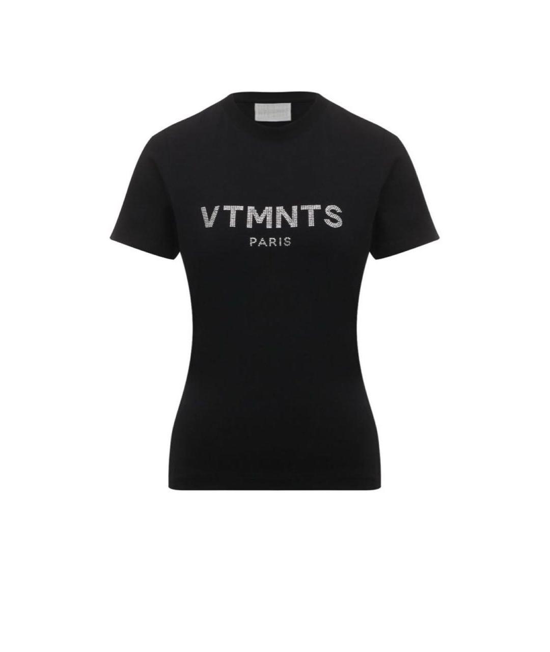 VETEMENTS Черная хлопко-эластановая футболка, фото 1