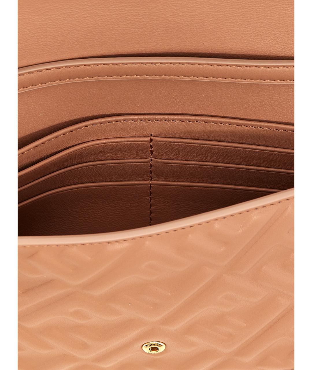 FENDI Розовый кожаный кошелек, фото 4