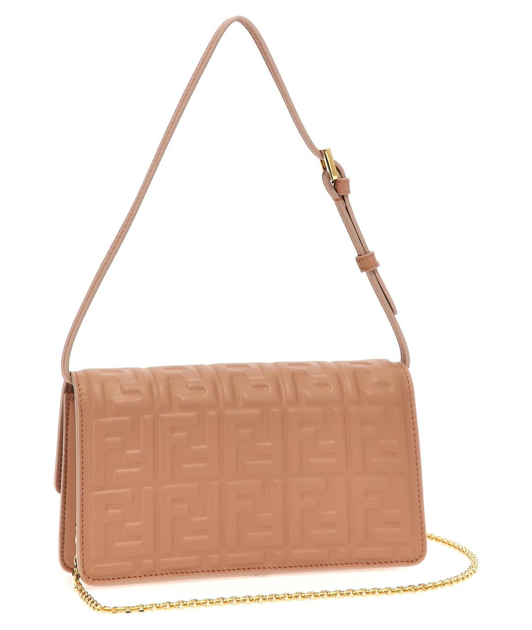 FENDI Розовый кожаный кошелек, фото 2
