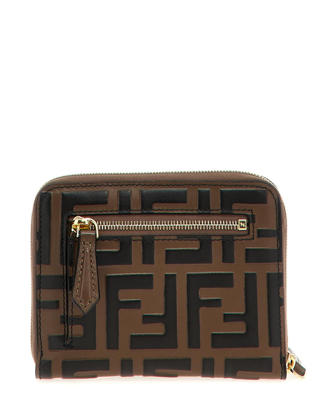FENDI Коричневый кожаный кошелек, фото 2