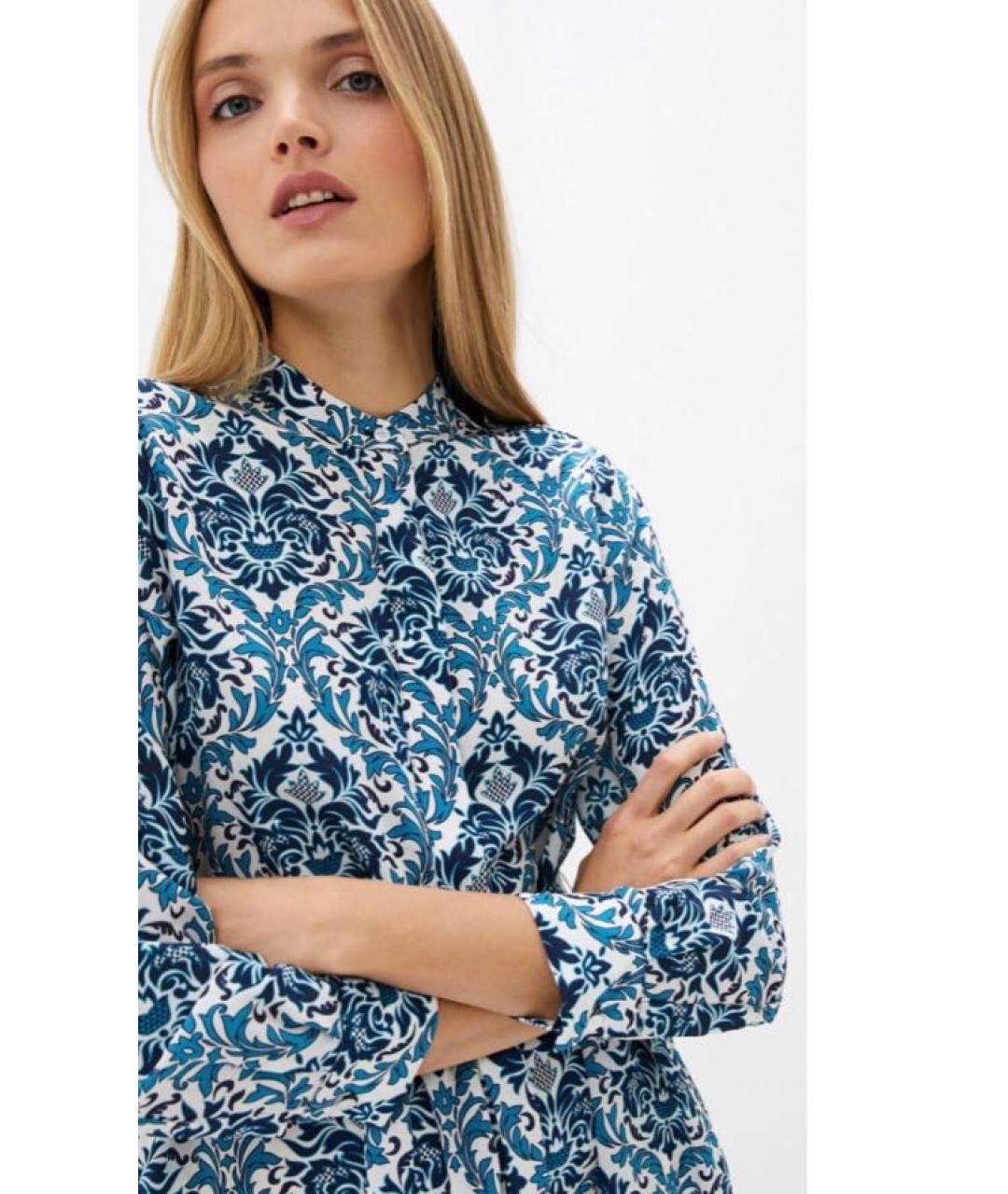 WEEKEND MAX MARA Голубое шелковое повседневное платье, фото 2