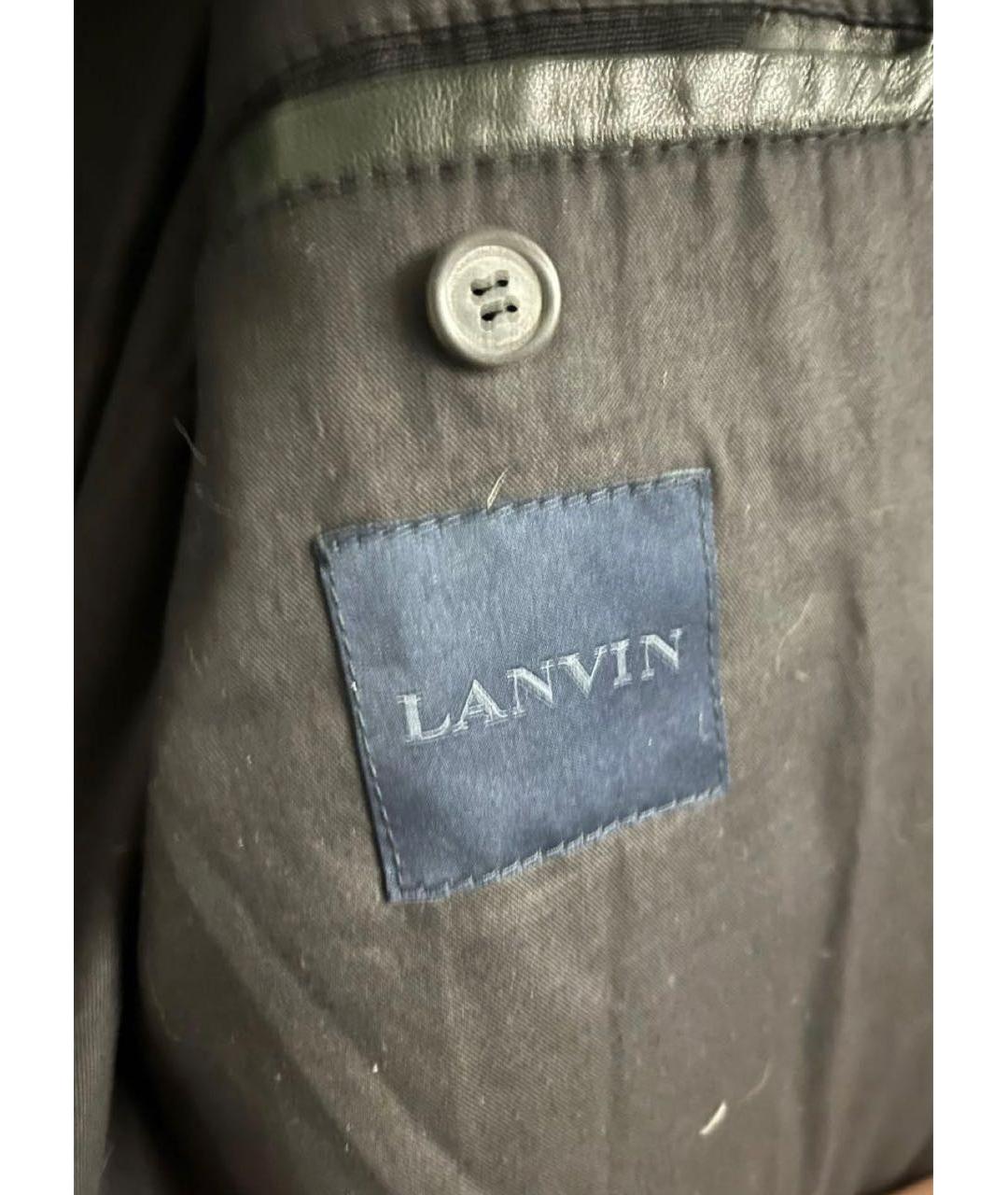 LANVIN Черный кожаный пуховик, фото 2