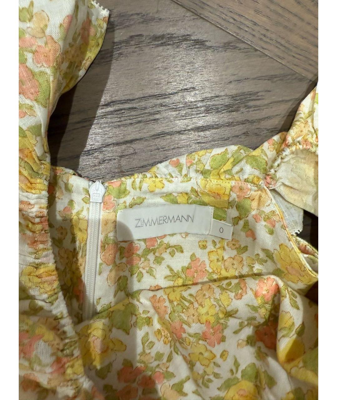ZIMMERMANN Желтый льняной сарафан, фото 3
