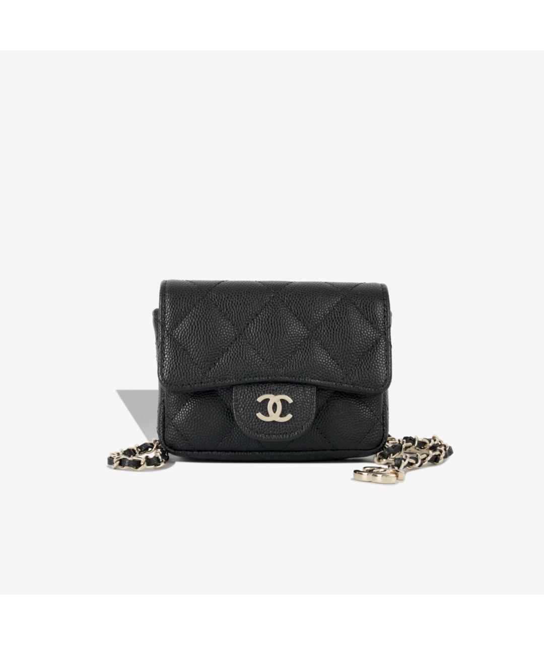 CHANEL Черная кожаная поясная сумка, фото 9
