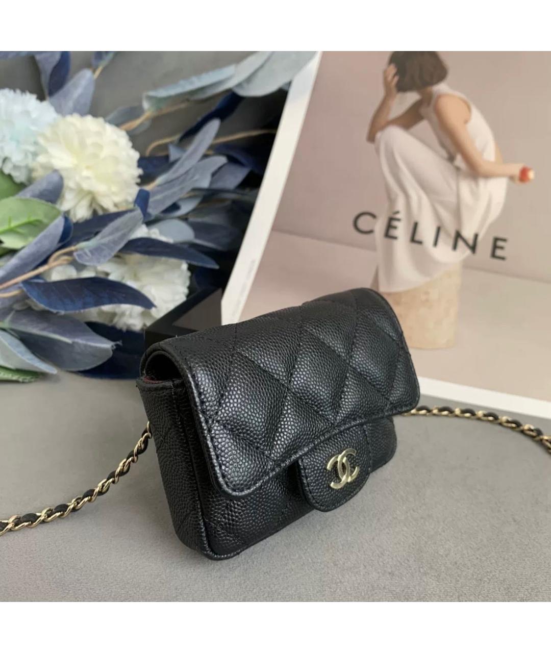 CHANEL Черная кожаная поясная сумка, фото 5
