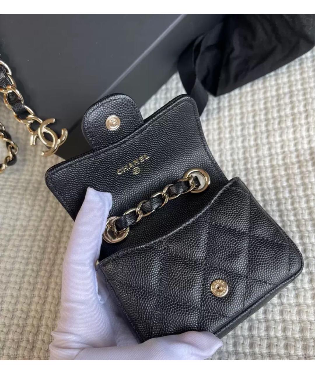 CHANEL Черная кожаная поясная сумка, фото 8