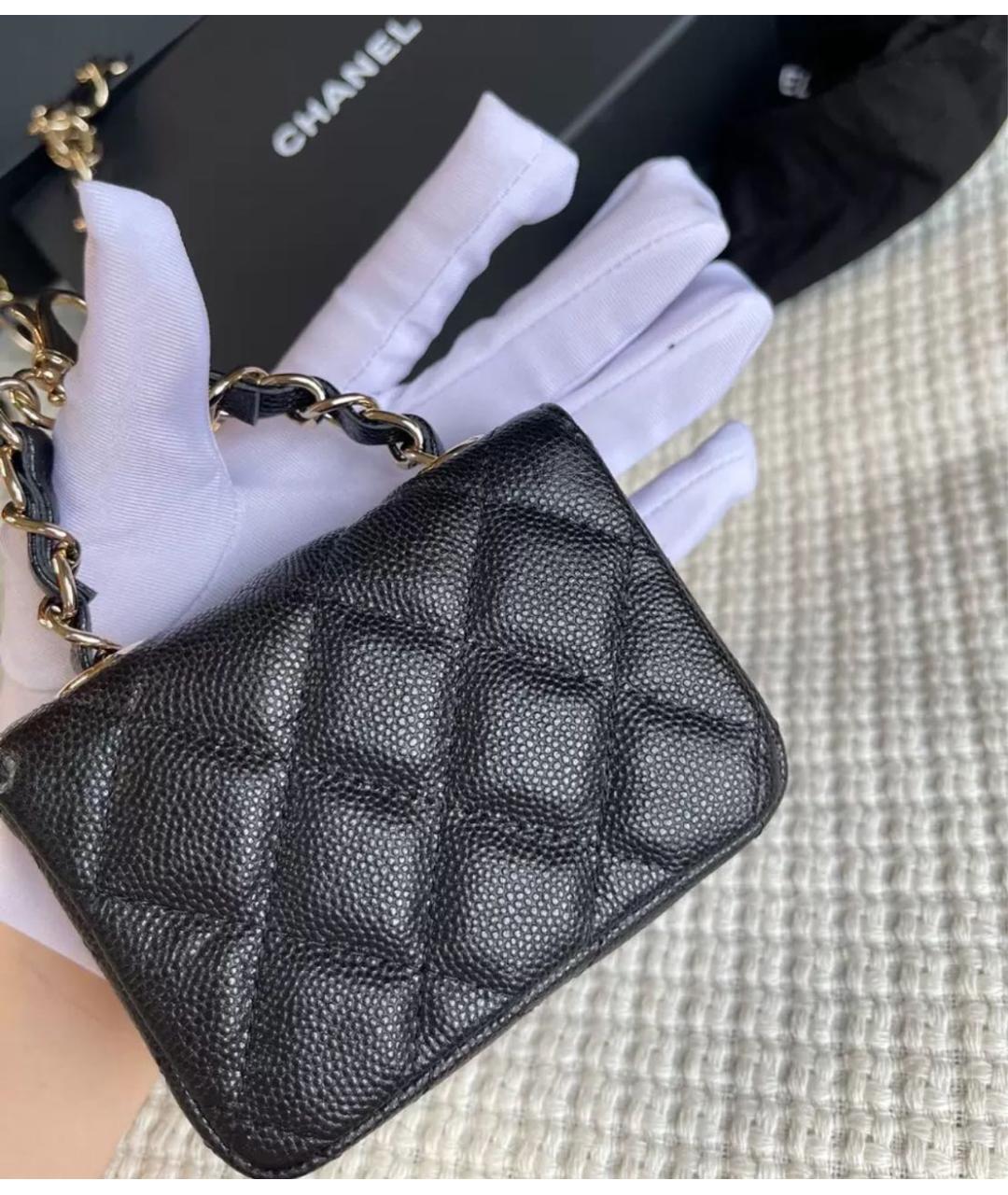 CHANEL Черная кожаная поясная сумка, фото 7