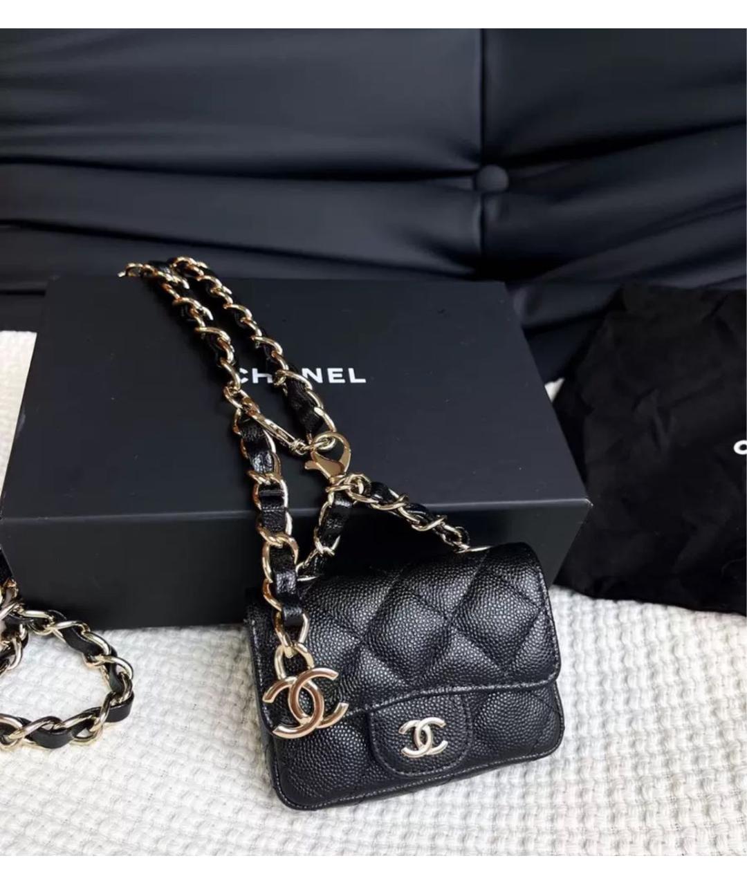 CHANEL Черная кожаная поясная сумка, фото 4