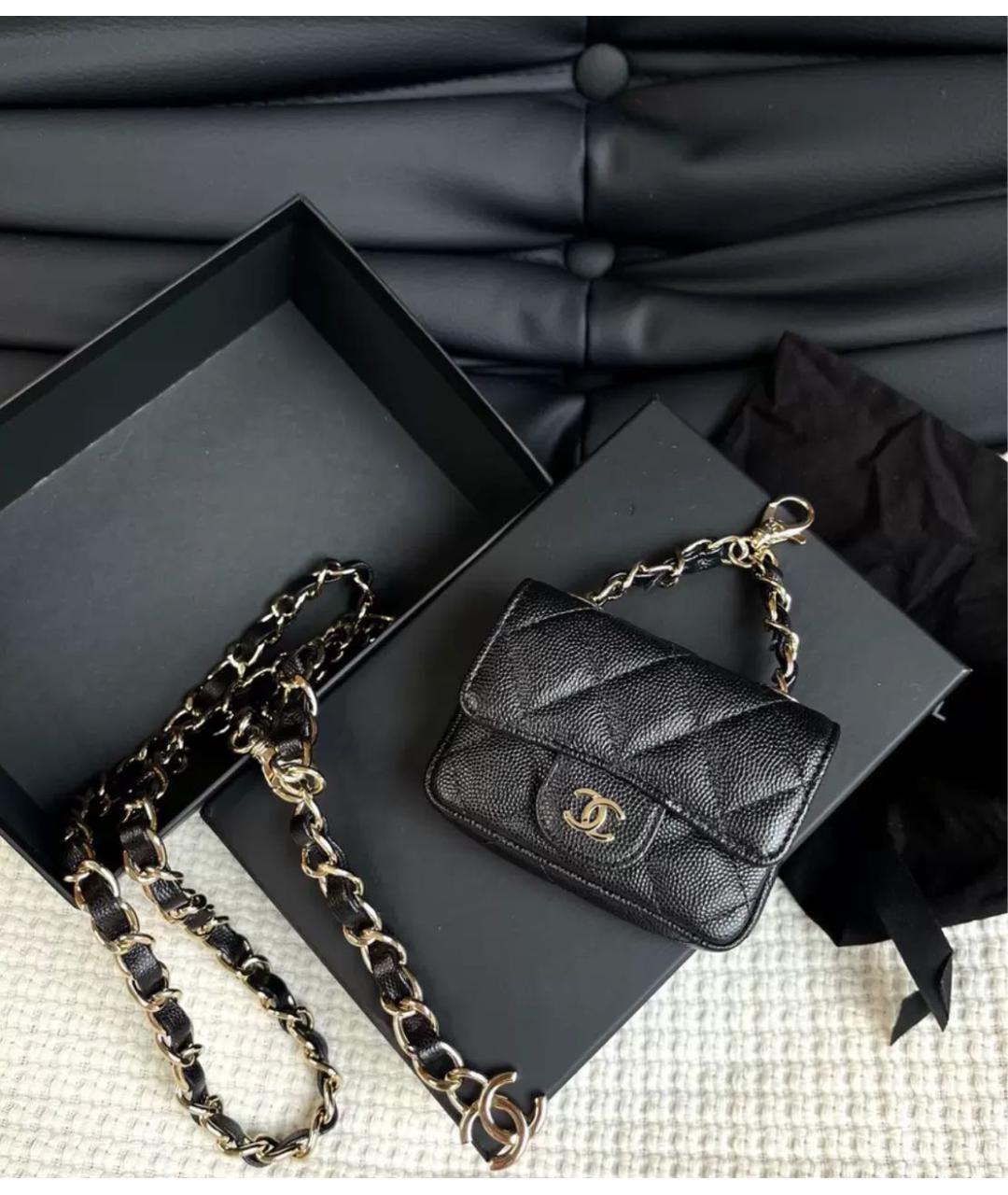 CHANEL Черная кожаная поясная сумка, фото 3