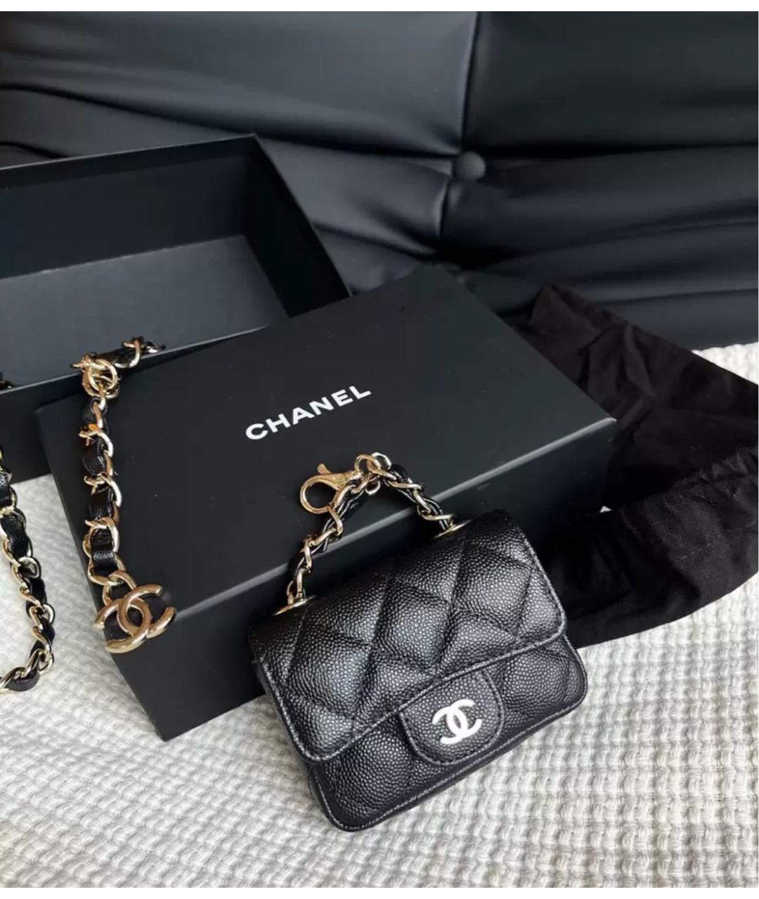 CHANEL Черная кожаная поясная сумка, фото 6