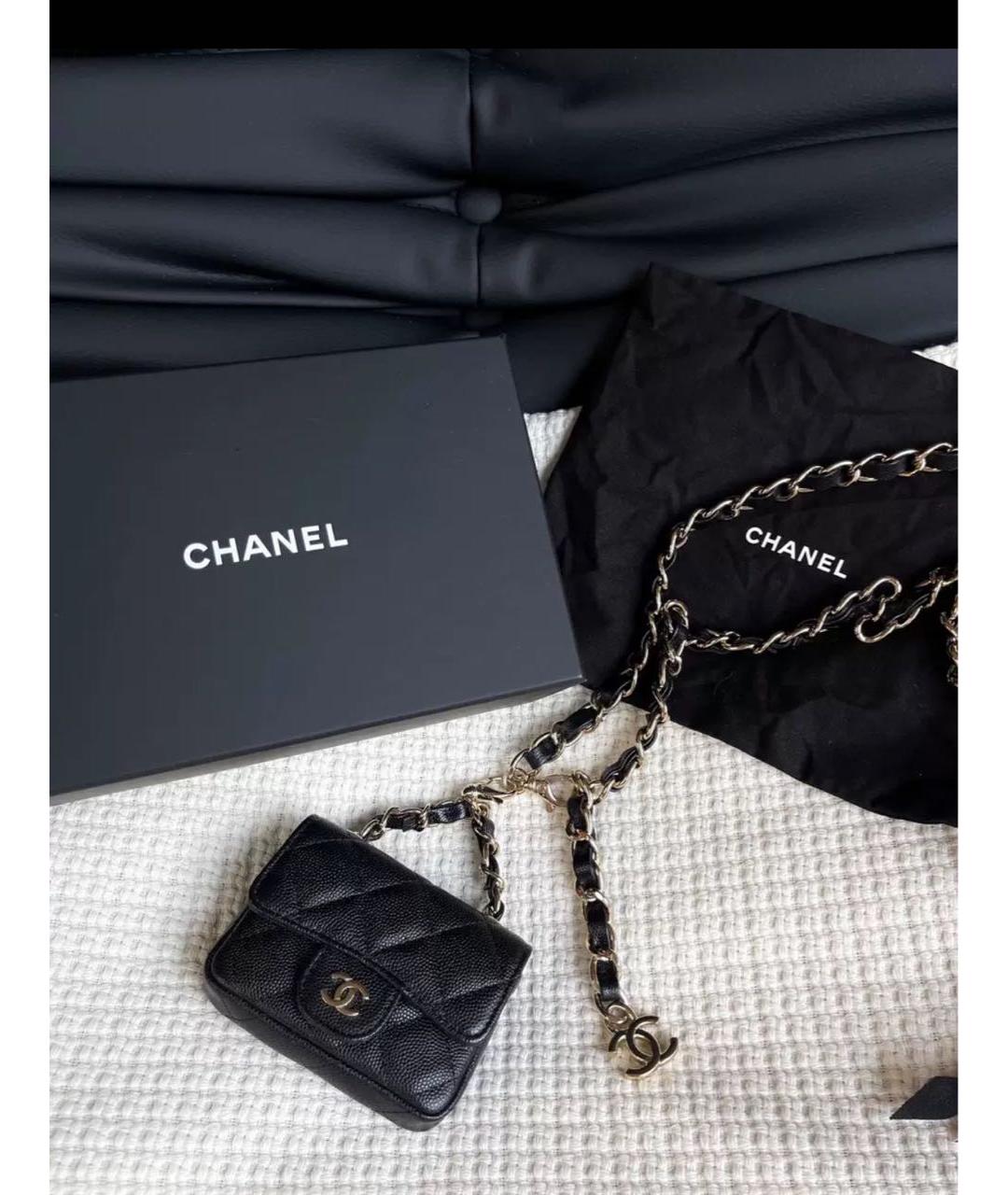 CHANEL Черная кожаная поясная сумка, фото 2
