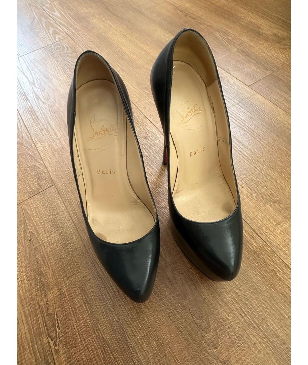 CHRISTIAN LOUBOUTIN Черные кожаные туфли, фото 4