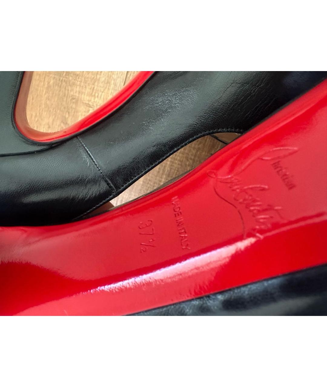 CHRISTIAN LOUBOUTIN Черные кожаные туфли, фото 3