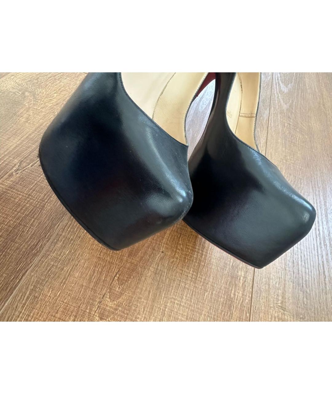 CHRISTIAN LOUBOUTIN Черные кожаные туфли, фото 2