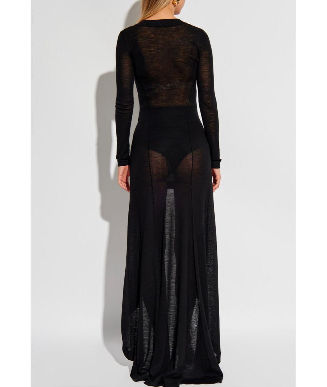SAINT LAURENT Черное шерстяное платье, фото 4