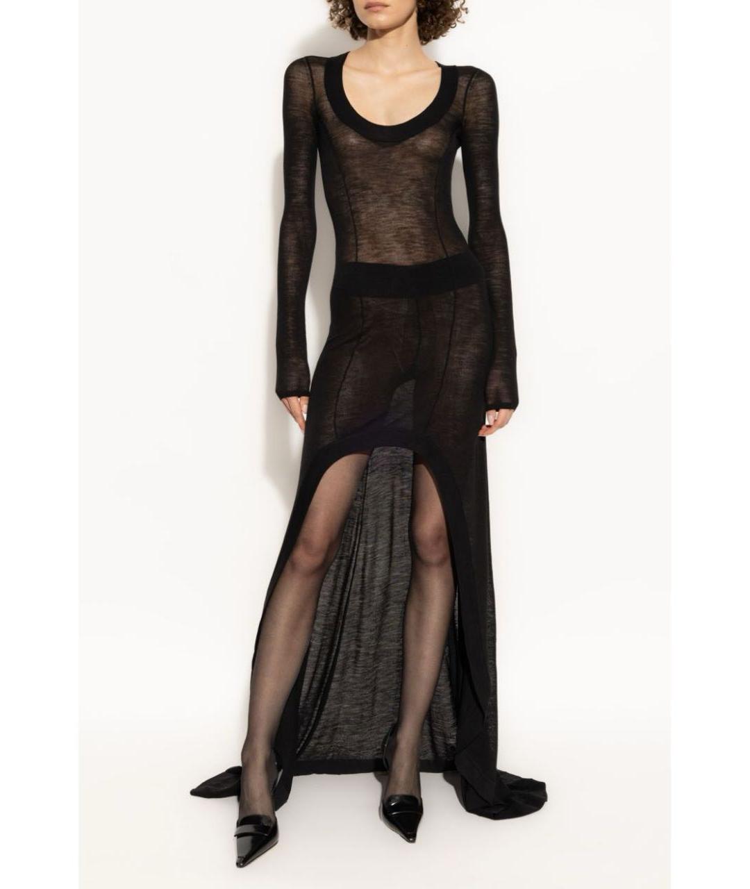 SAINT LAURENT Черное шерстяное платье, фото 7