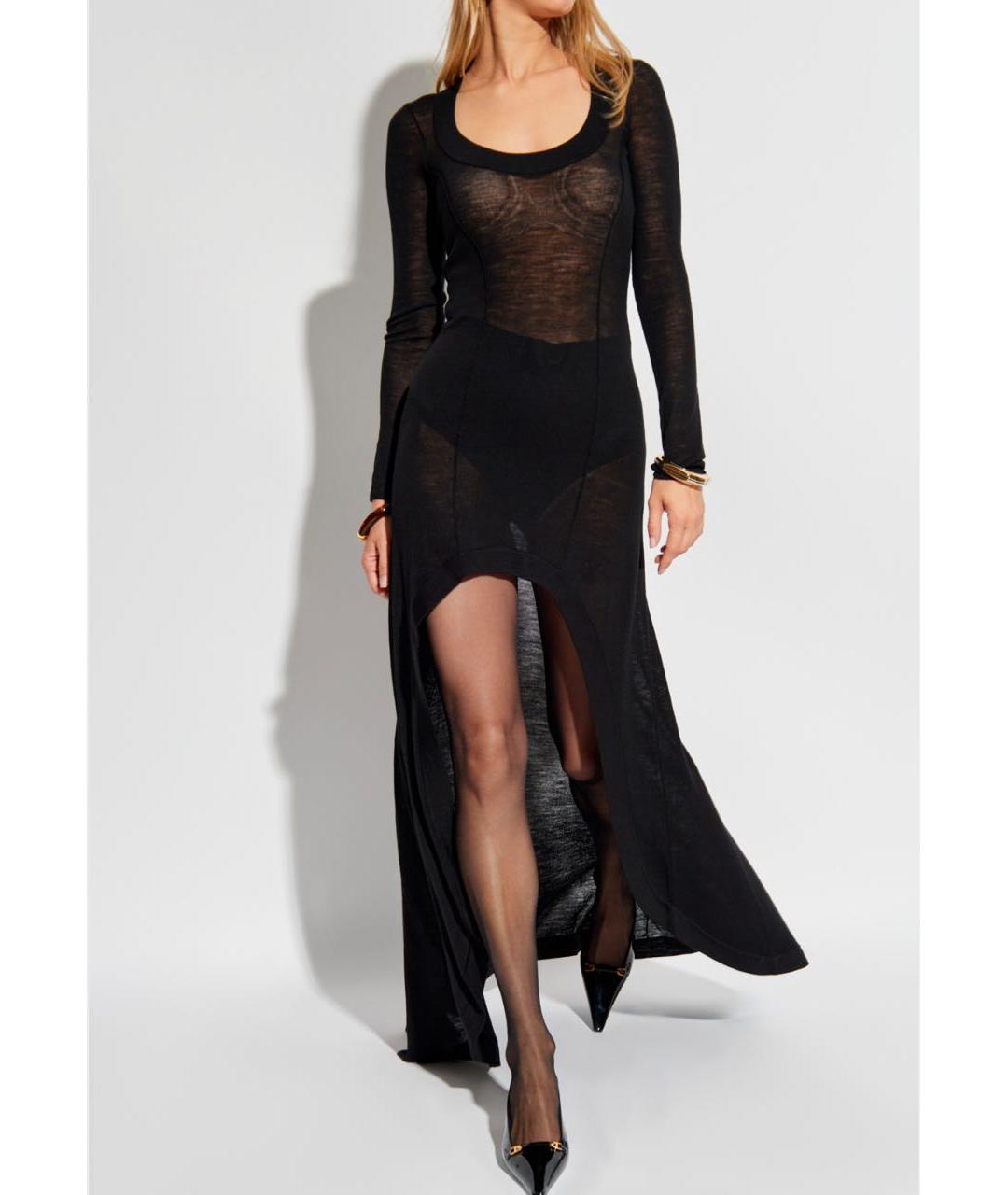 SAINT LAURENT Черное шерстяное платье, фото 6