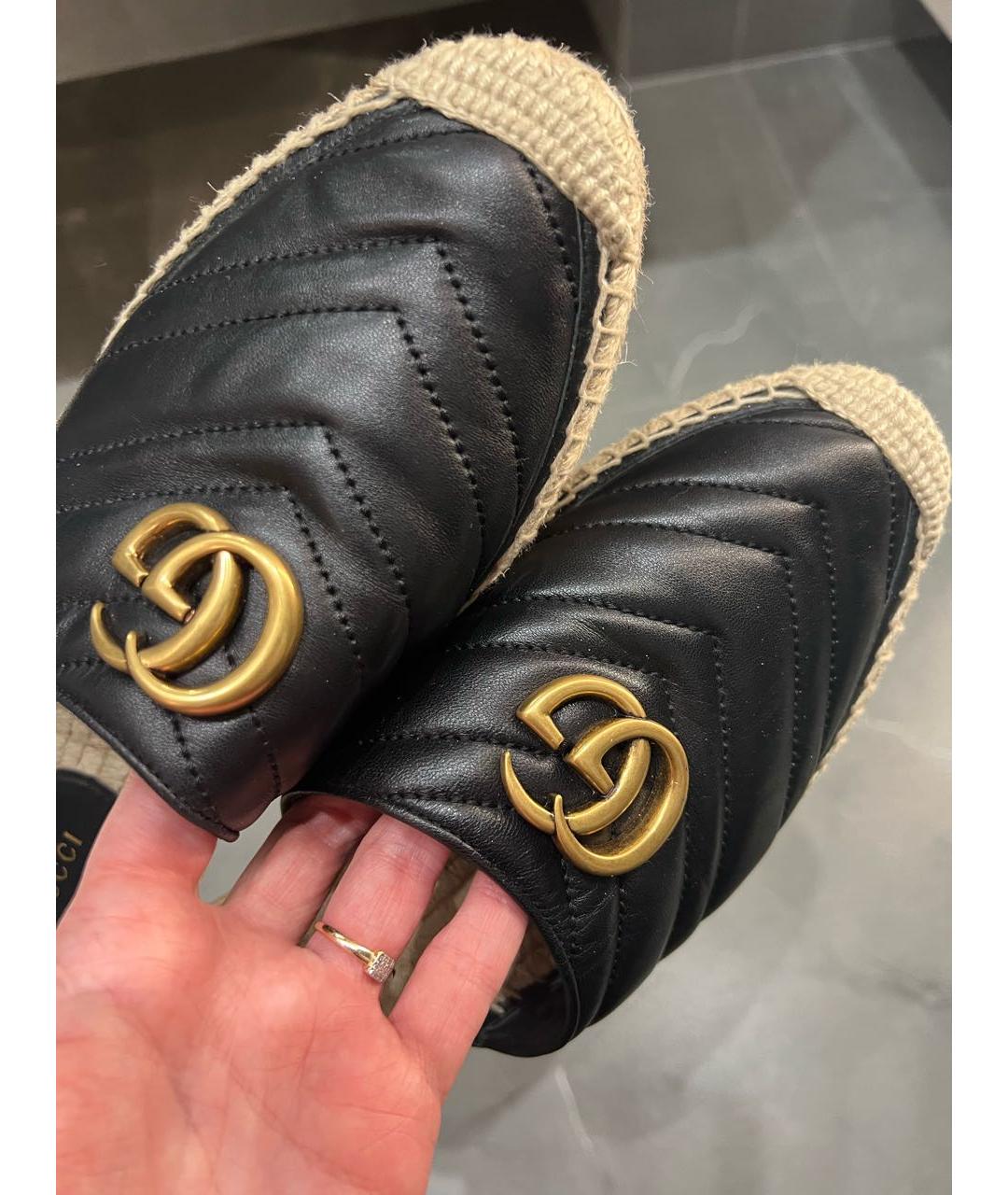 GUCCI Черные кожаные мюли, фото 6