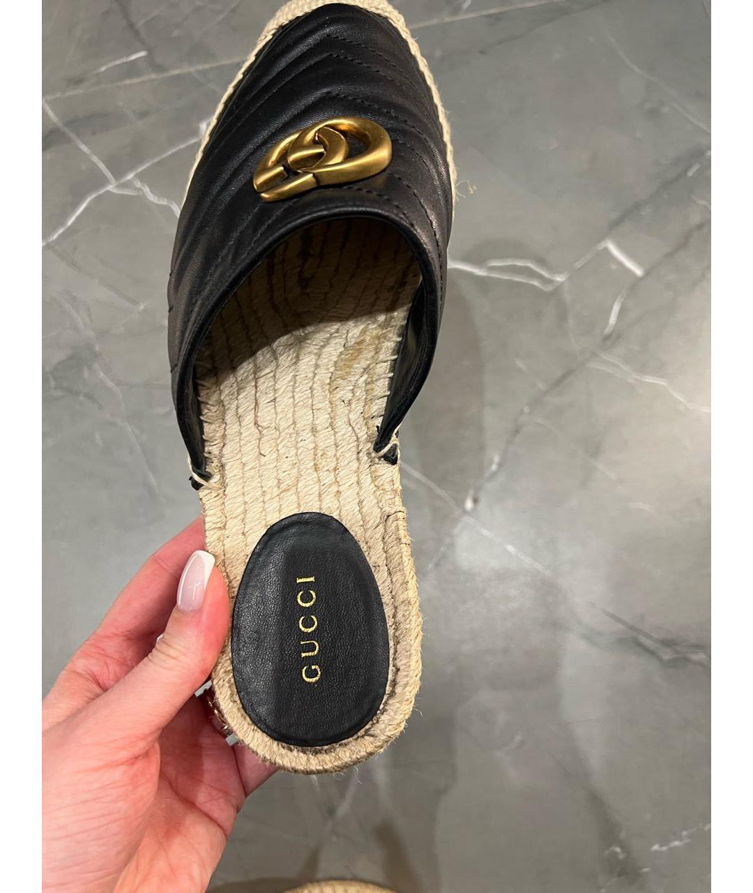 GUCCI Черные кожаные мюли, фото 4