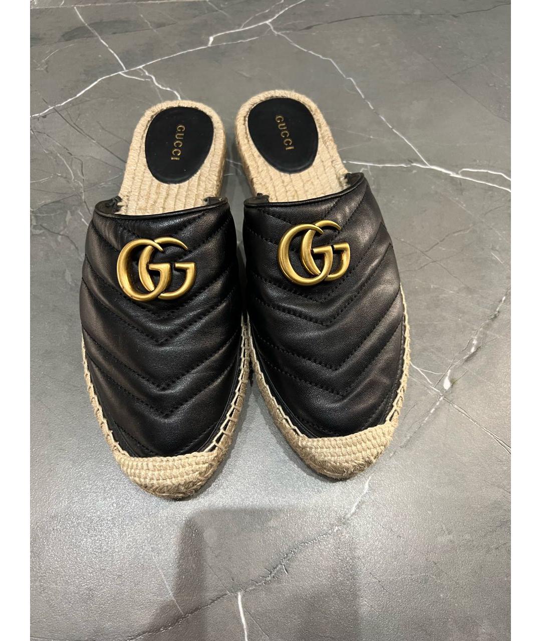 GUCCI Черные кожаные мюли, фото 5