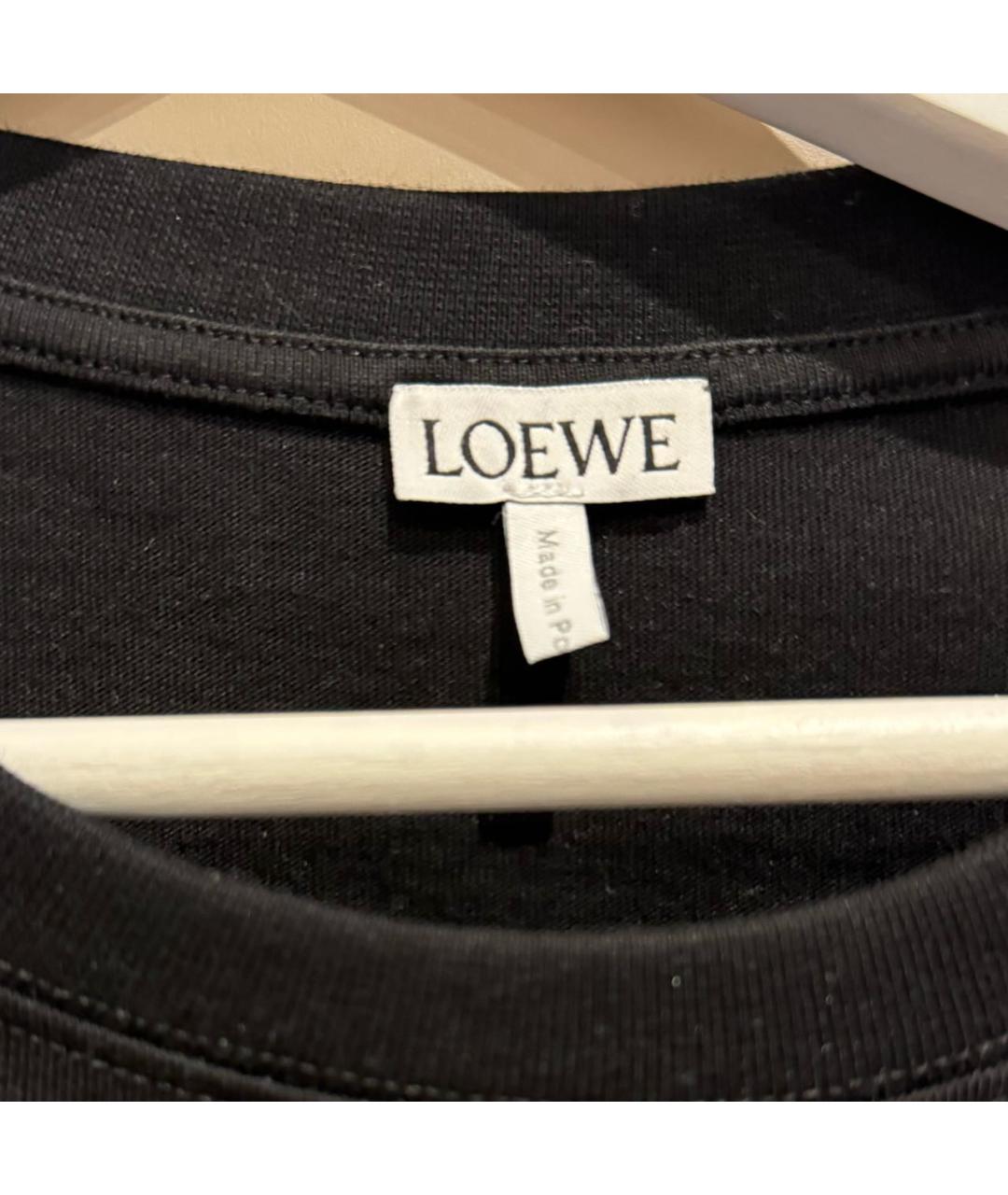 LOEWE Черная хлопковая футболка, фото 4