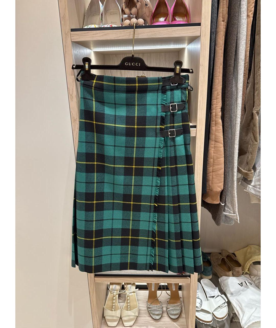 GUCCI Мульти шерстяная юбка миди, фото 6