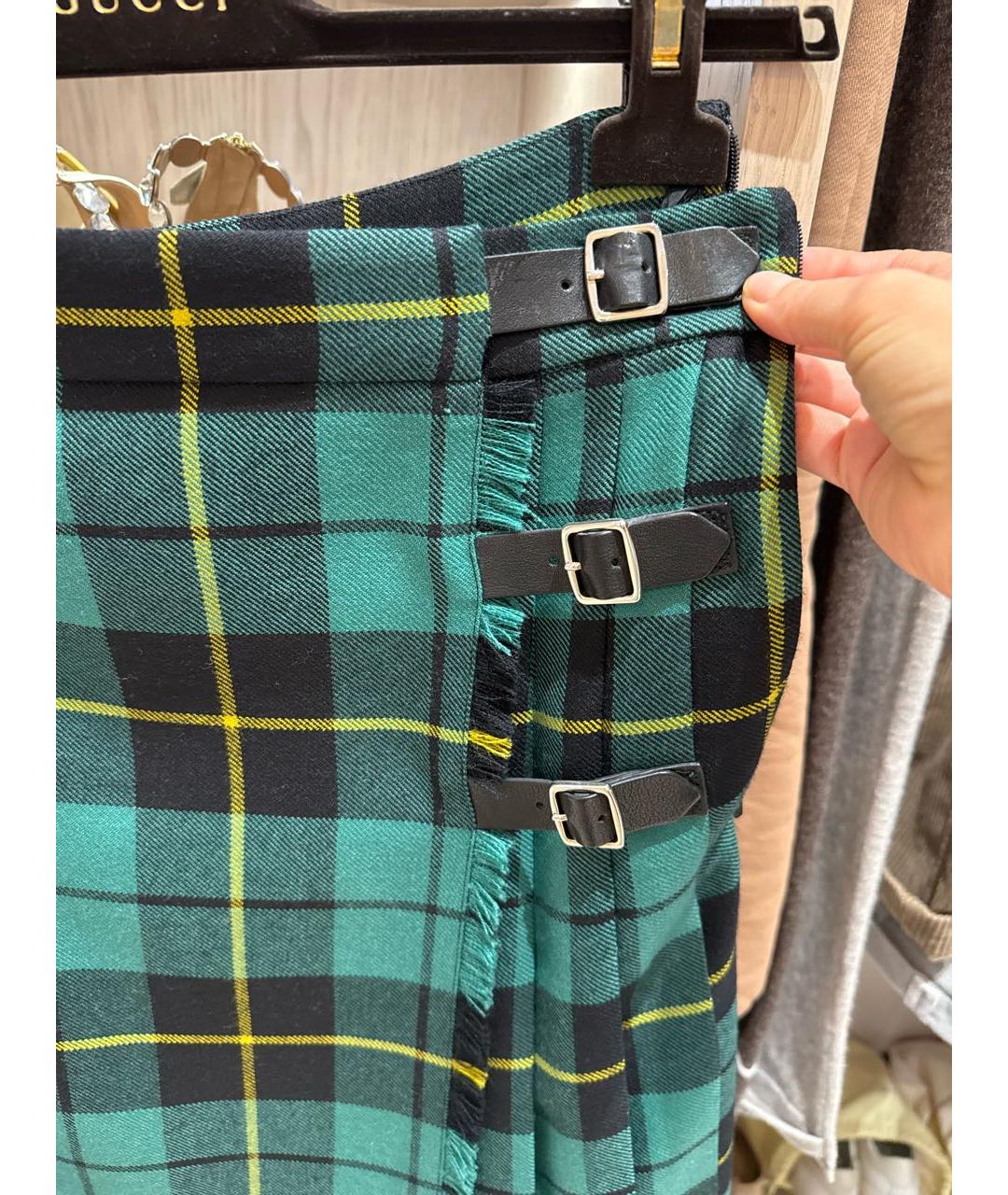 GUCCI Мульти шерстяная юбка миди, фото 4