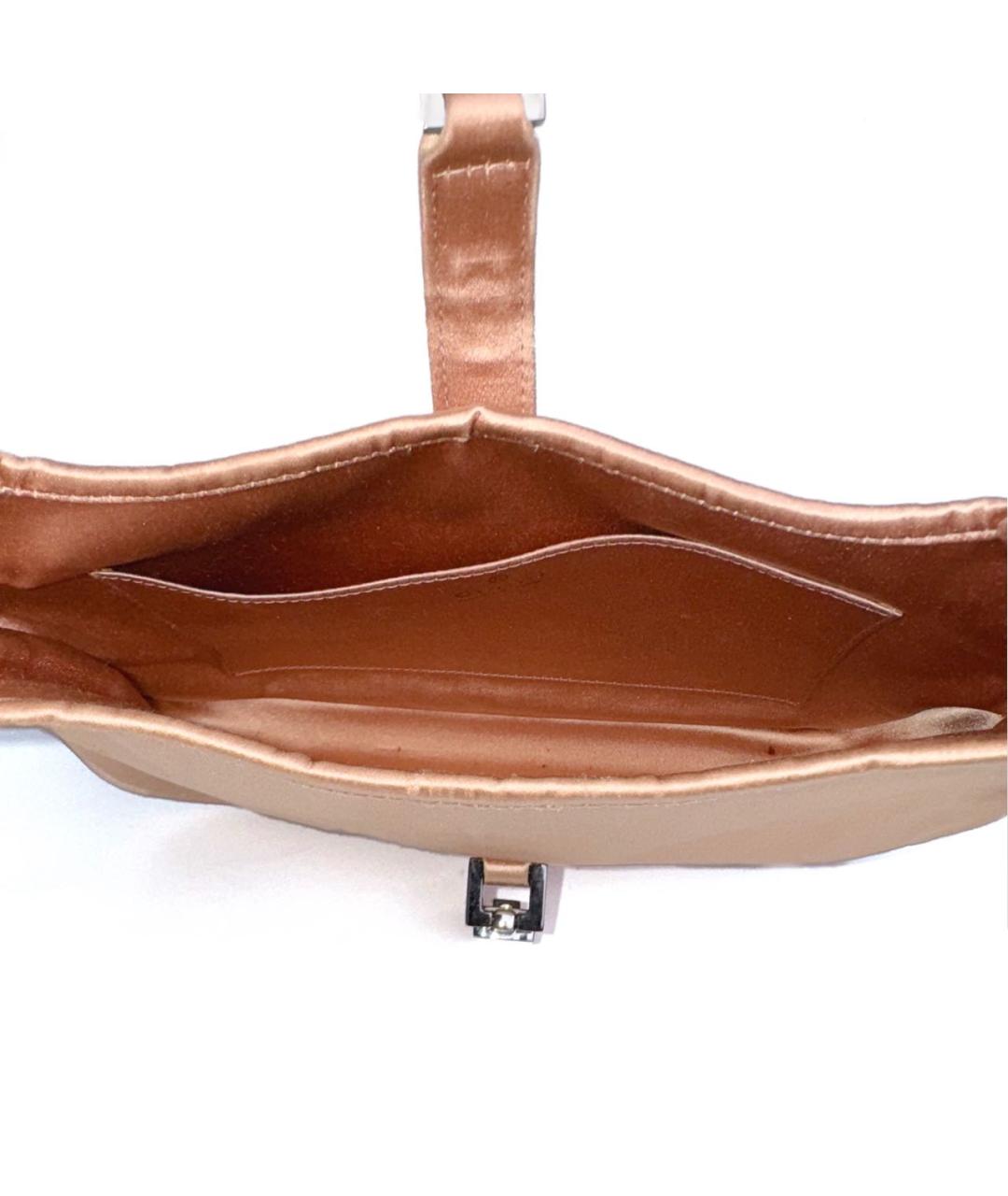 GUCCI Коралловая шелковая сумка с короткими ручками, фото 7