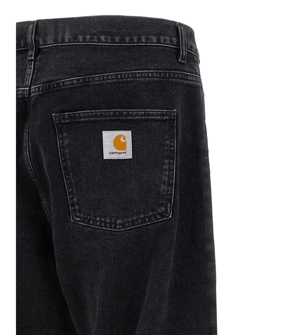 CARHARTT WIP Черные хлопковые прямые джинсы, фото 4