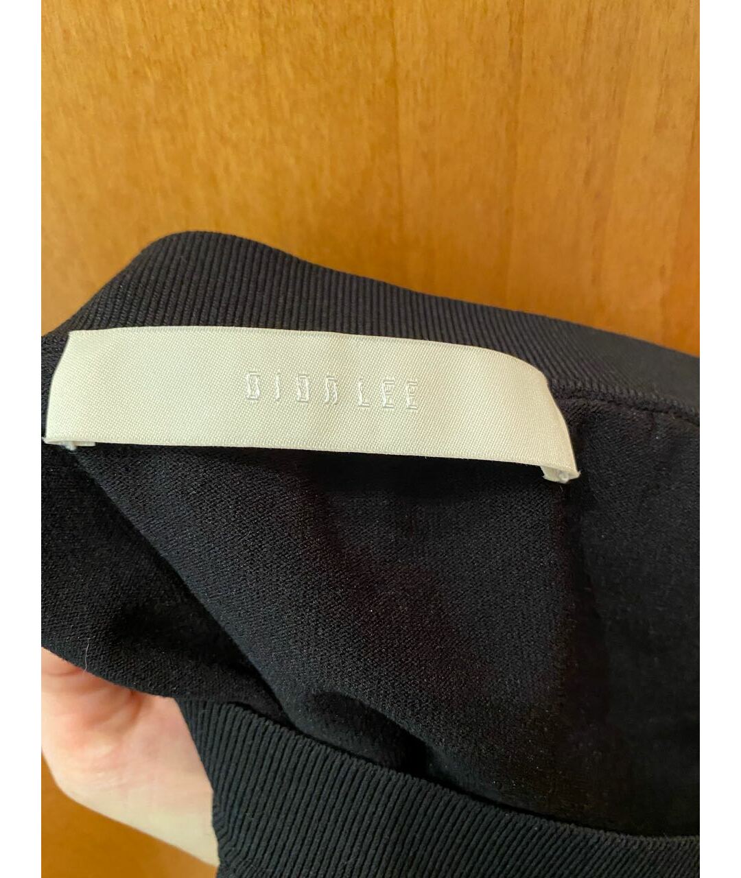 DION LEE Черная полиэстеровая юбка миди, фото 7