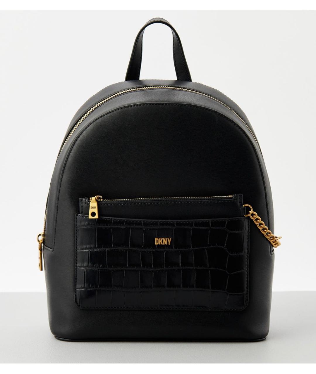DKNY Черный кожаный рюкзак, фото 6