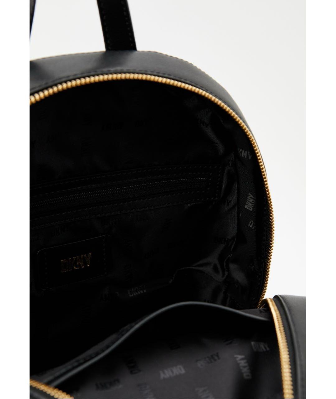 DKNY Черный кожаный рюкзак, фото 4