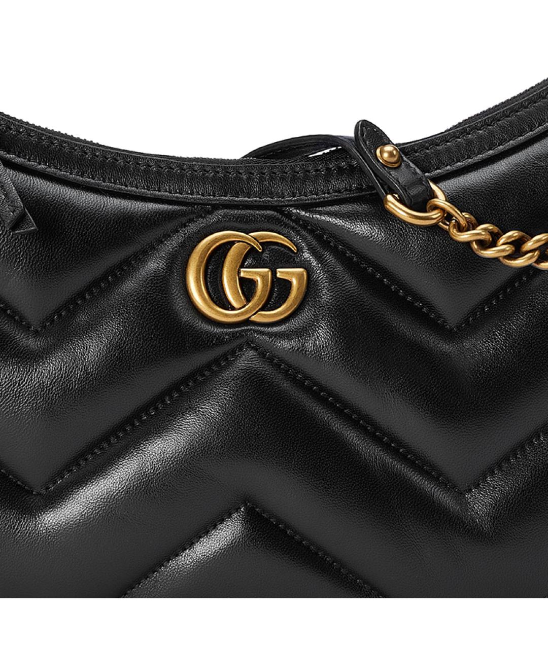 GUCCI Черная кожаная сумка через плечо, фото 9