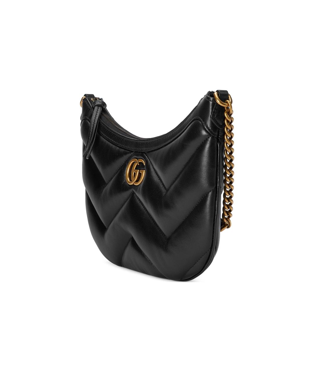 GUCCI Черная кожаная сумка через плечо, фото 2