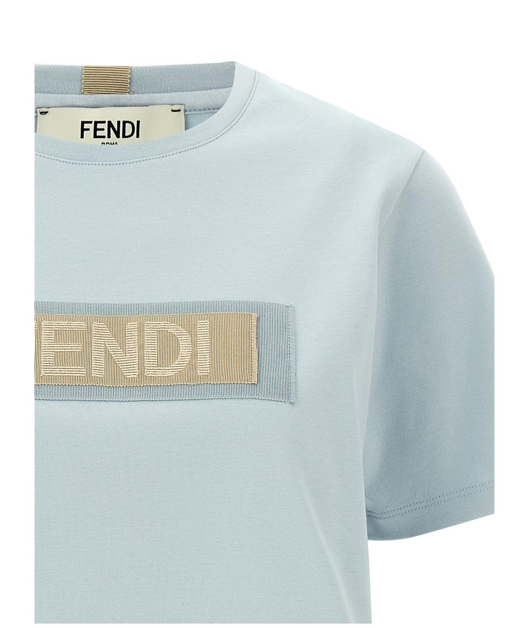 FENDI Голубая футболка, фото 3