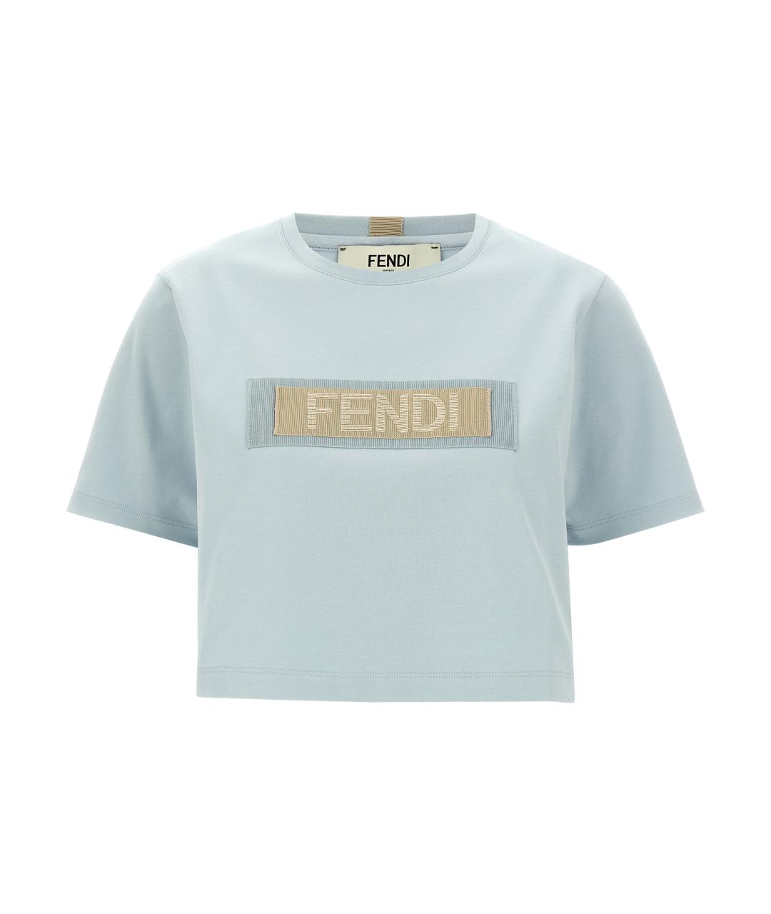 FENDI Голубая футболка, фото 1