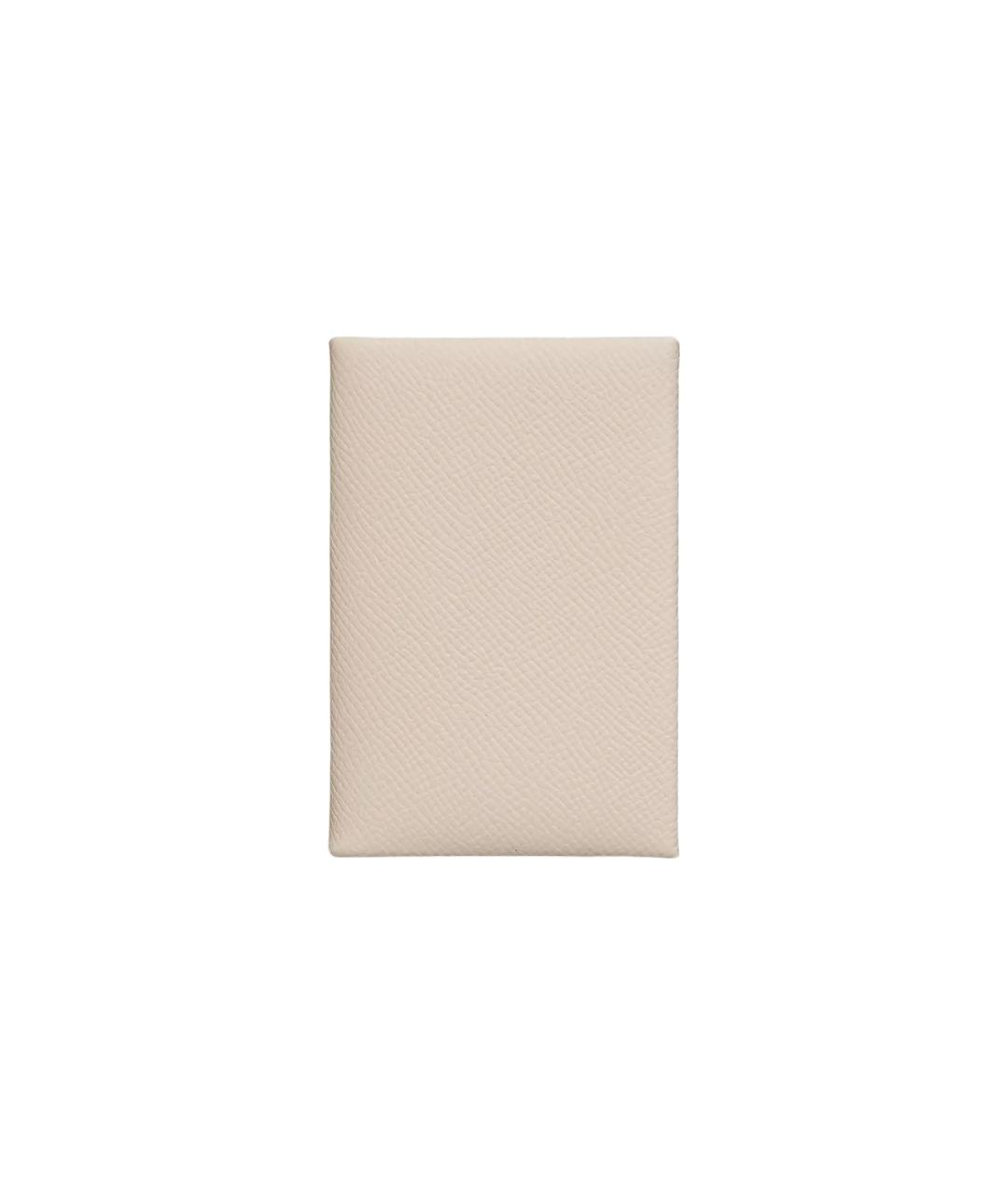 HERMES Бежевый кожаный кардхолдер, фото 1