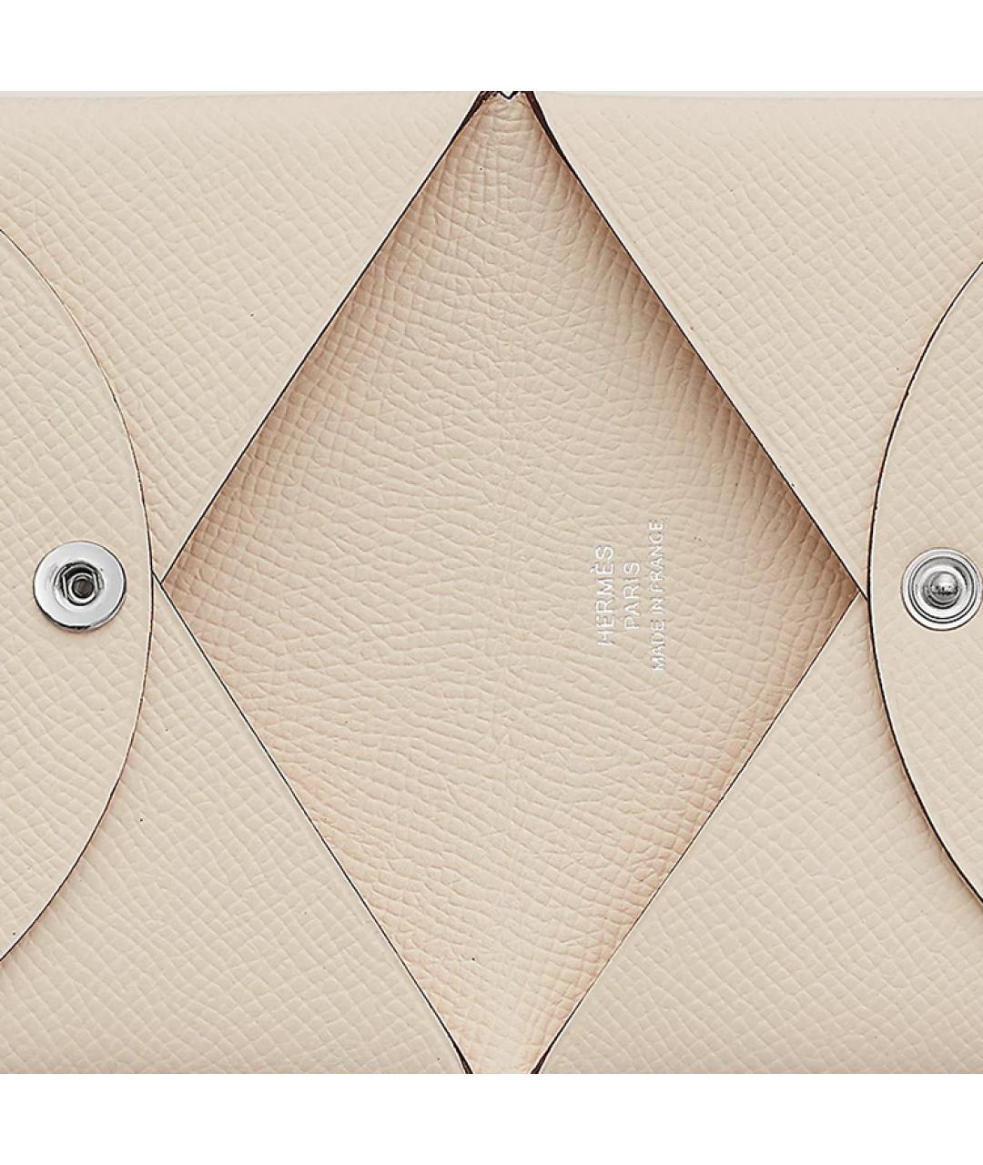 HERMES Бежевый кожаный кардхолдер, фото 3