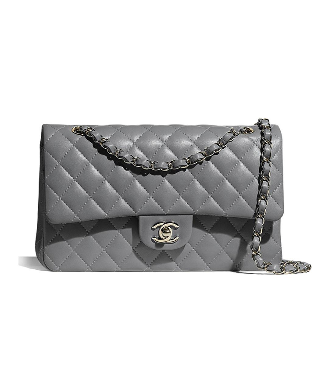 CHANEL Серая кожаная сумка через плечо, фото 1