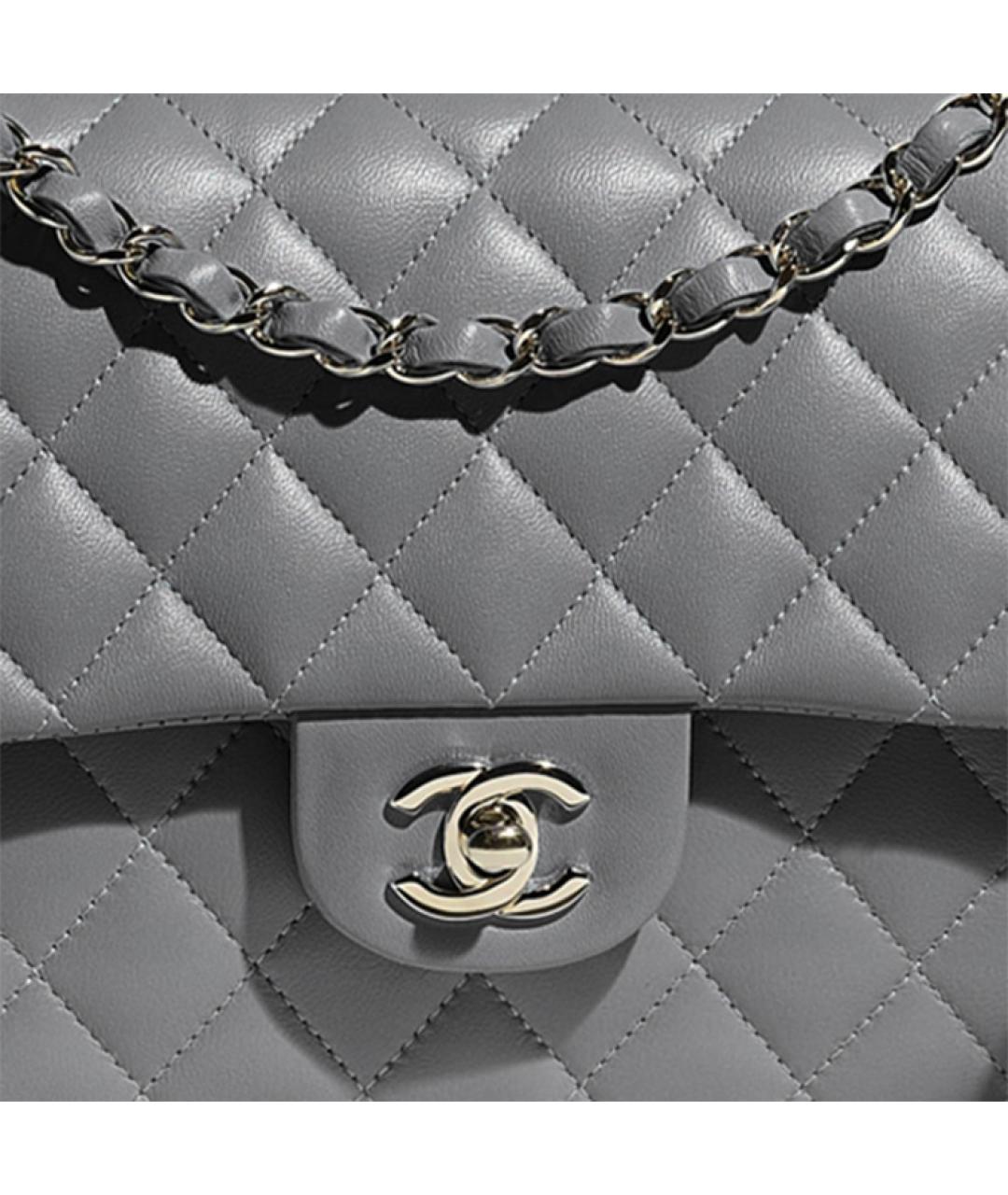 CHANEL Серая кожаная сумка через плечо, фото 4