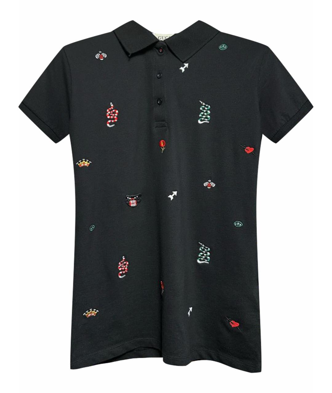 GUCCI Черная хлопковая футболка, фото 1
