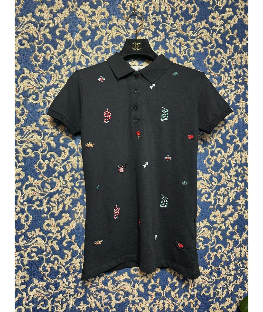 GUCCI Черная хлопковая футболка, фото 8