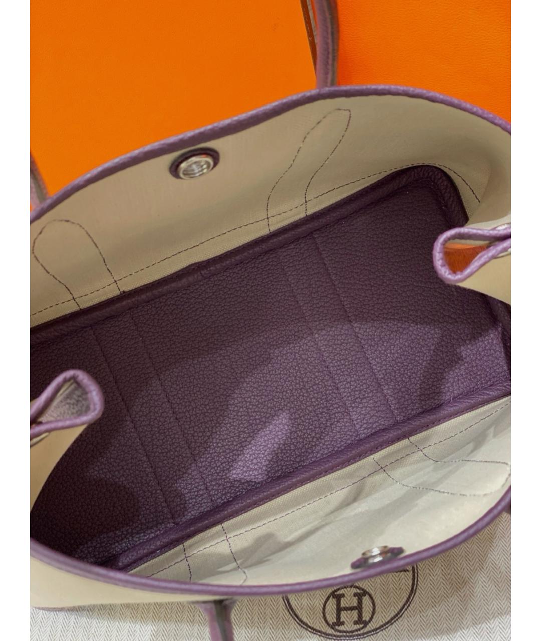 HERMES Фиолетовая деним сумка тоут, фото 7