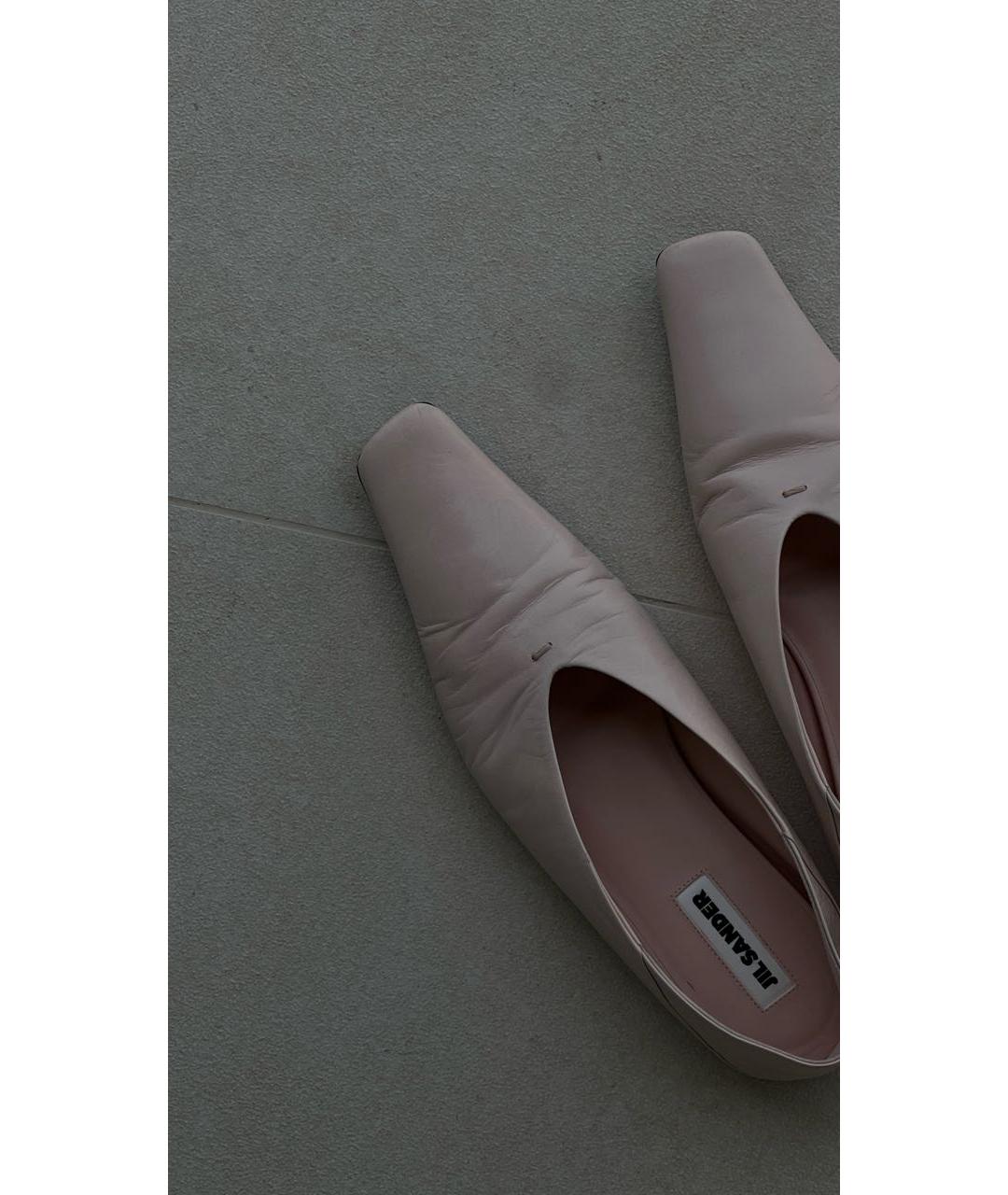 JIL SANDER Белые кожаные балетки, фото 7