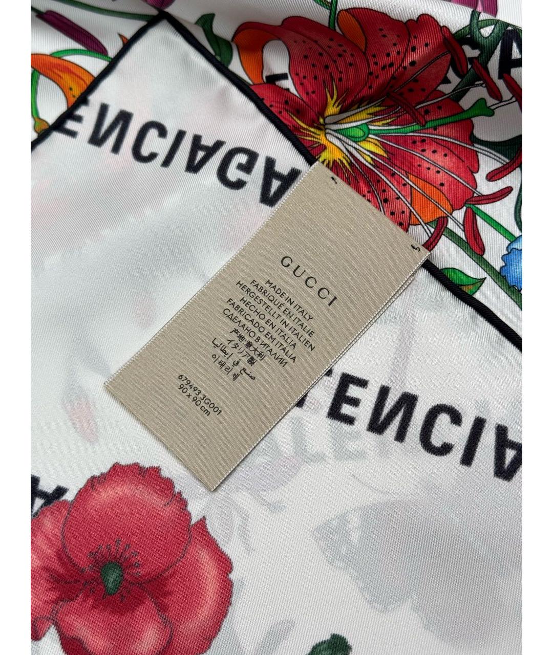 GUCCI Белый шелковый платок, фото 4